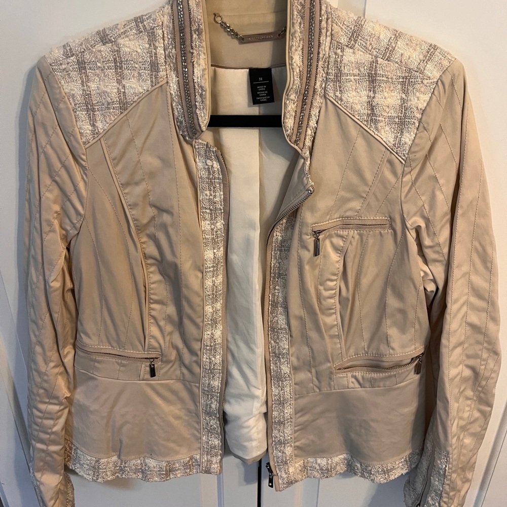 White House Black Market Beige Textured Jacket